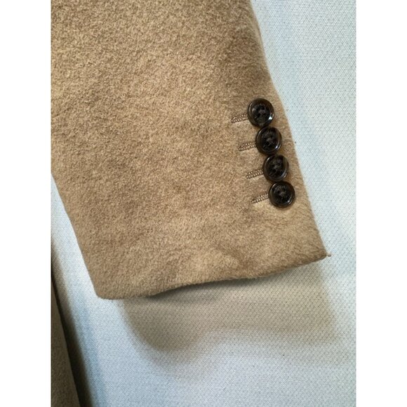 Tommy Hilfiger Men's Wool Notched Collar Overcoat Long Sleeve Size 40R Sand - Picture 9 of 11